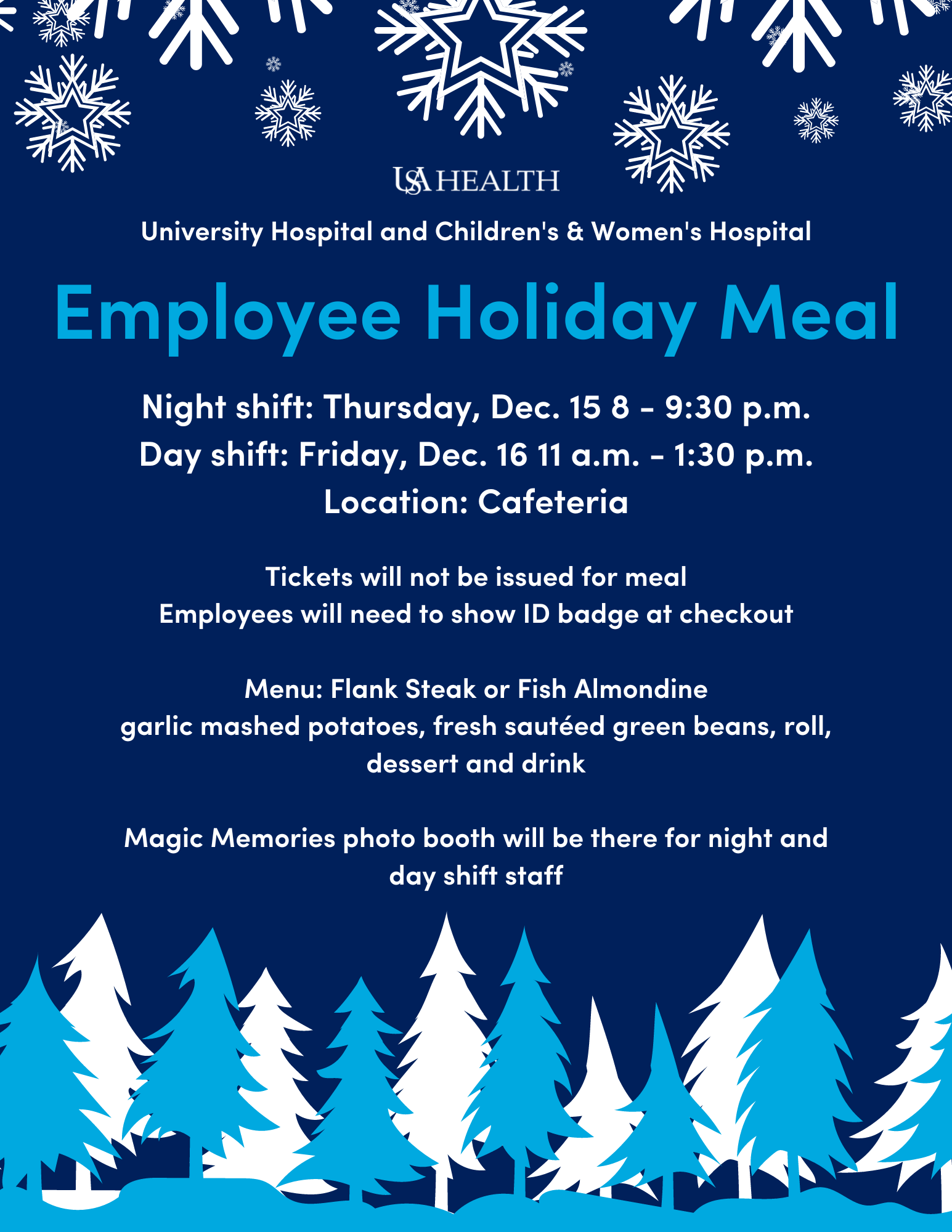 Save the Date: USA Health Employee Holiday Meals