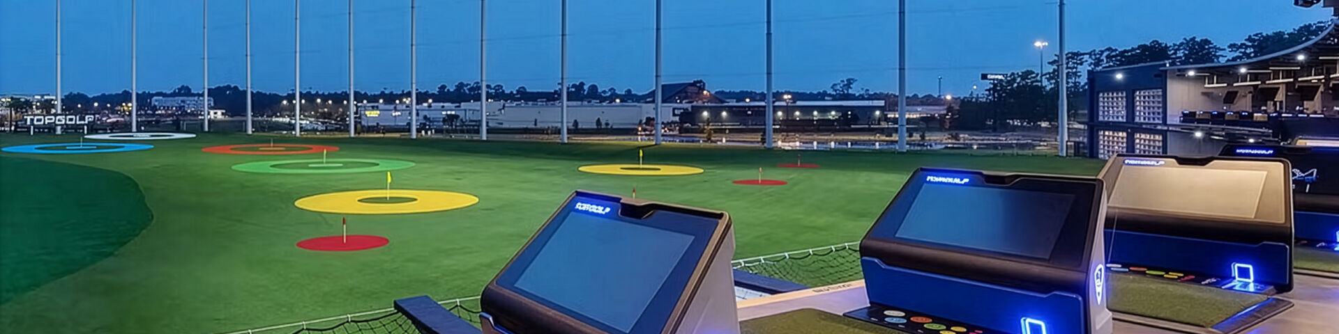 Stations at a Topgolf location
