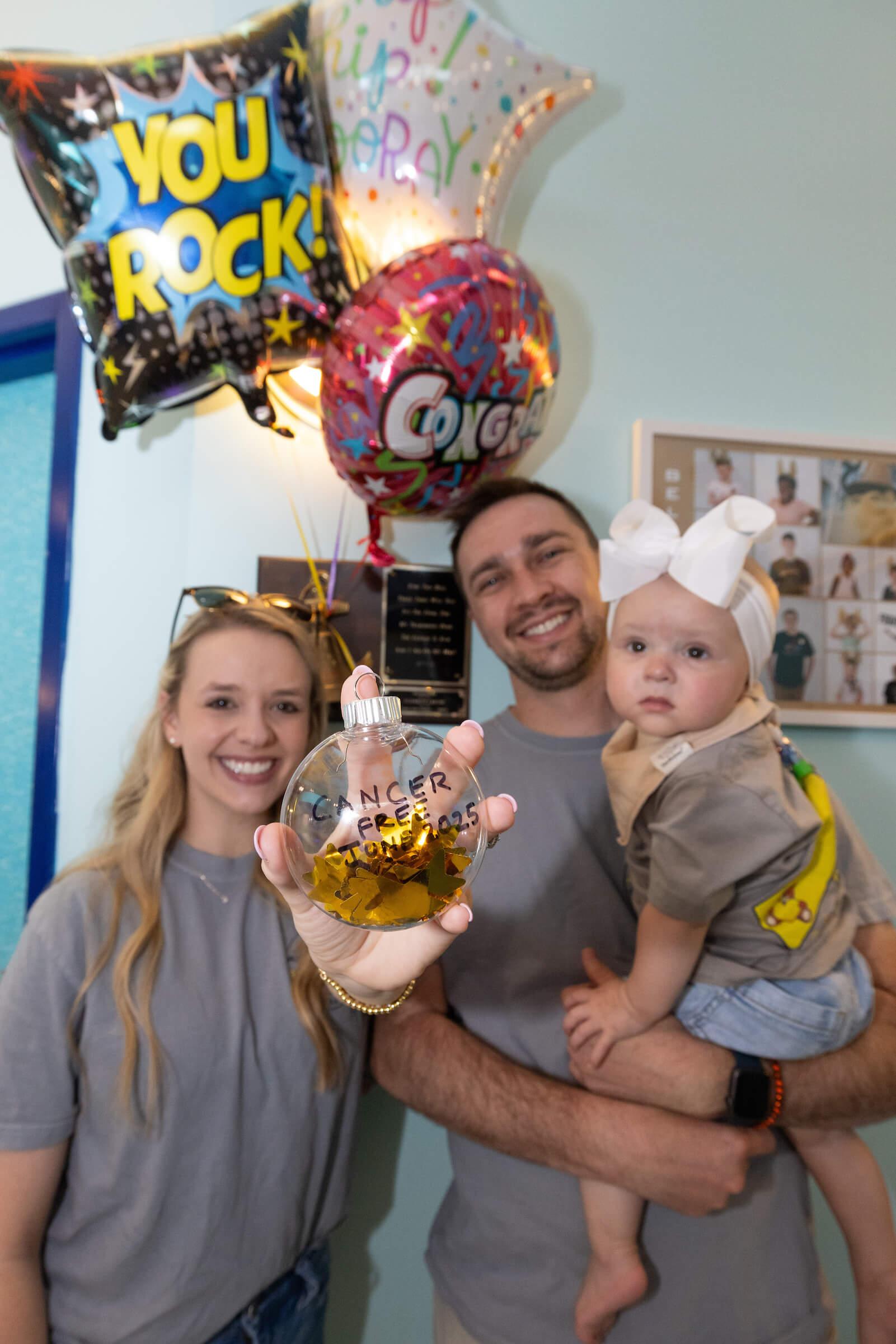 One-year-old celebrates the end of cancer treatment with bellringing
