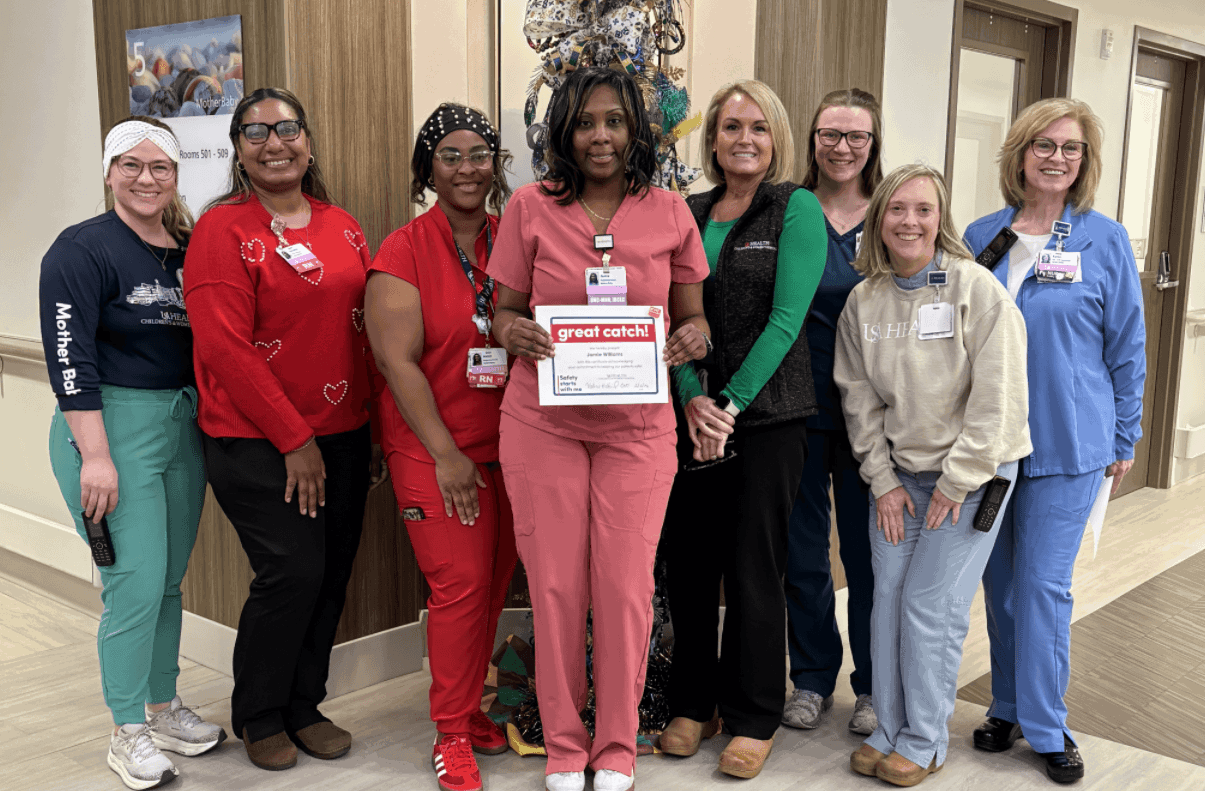 Jamie Williams, RN, who works in the Mother-Baby Unit