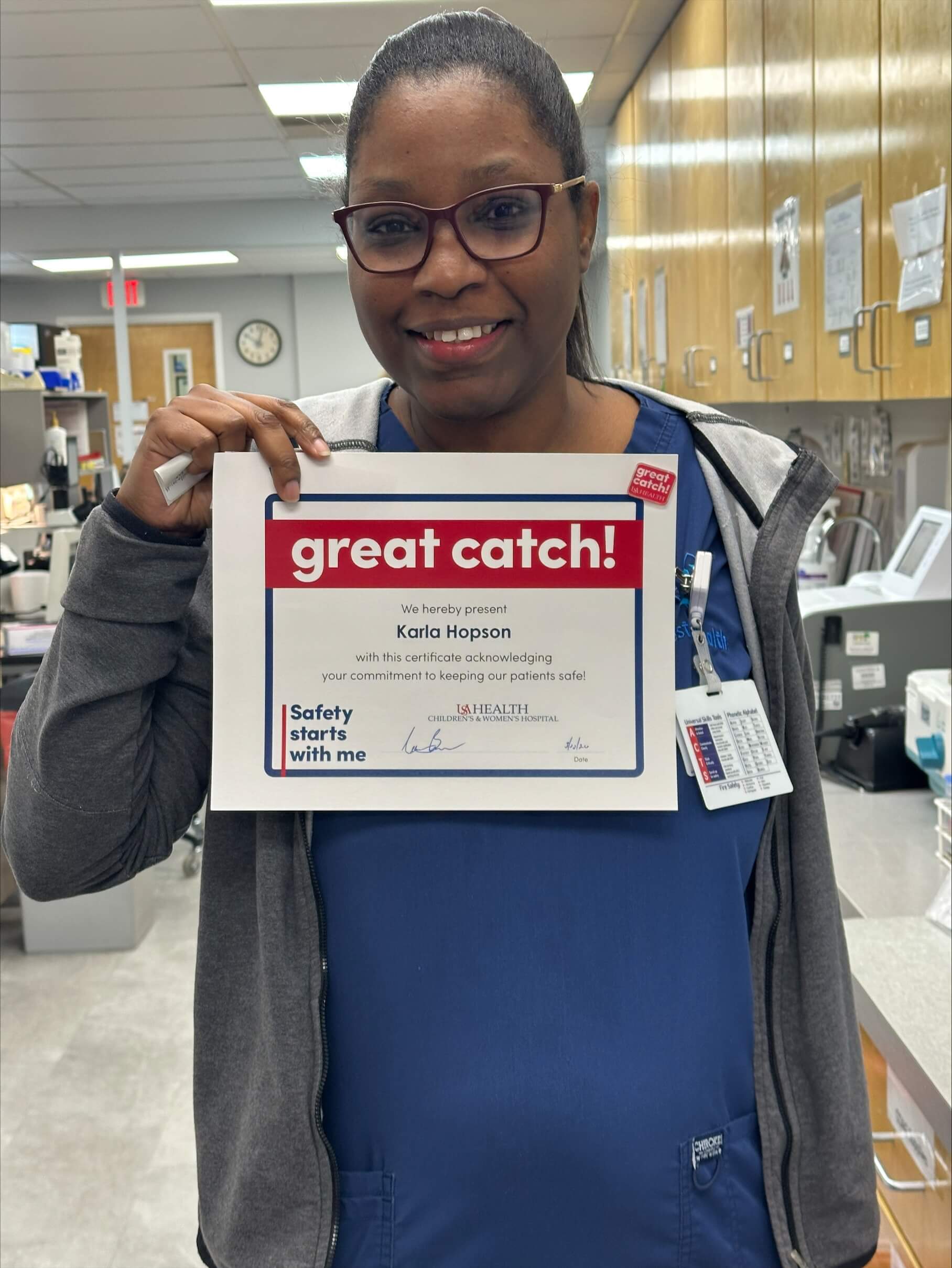 Karla Hopson, a lab tech