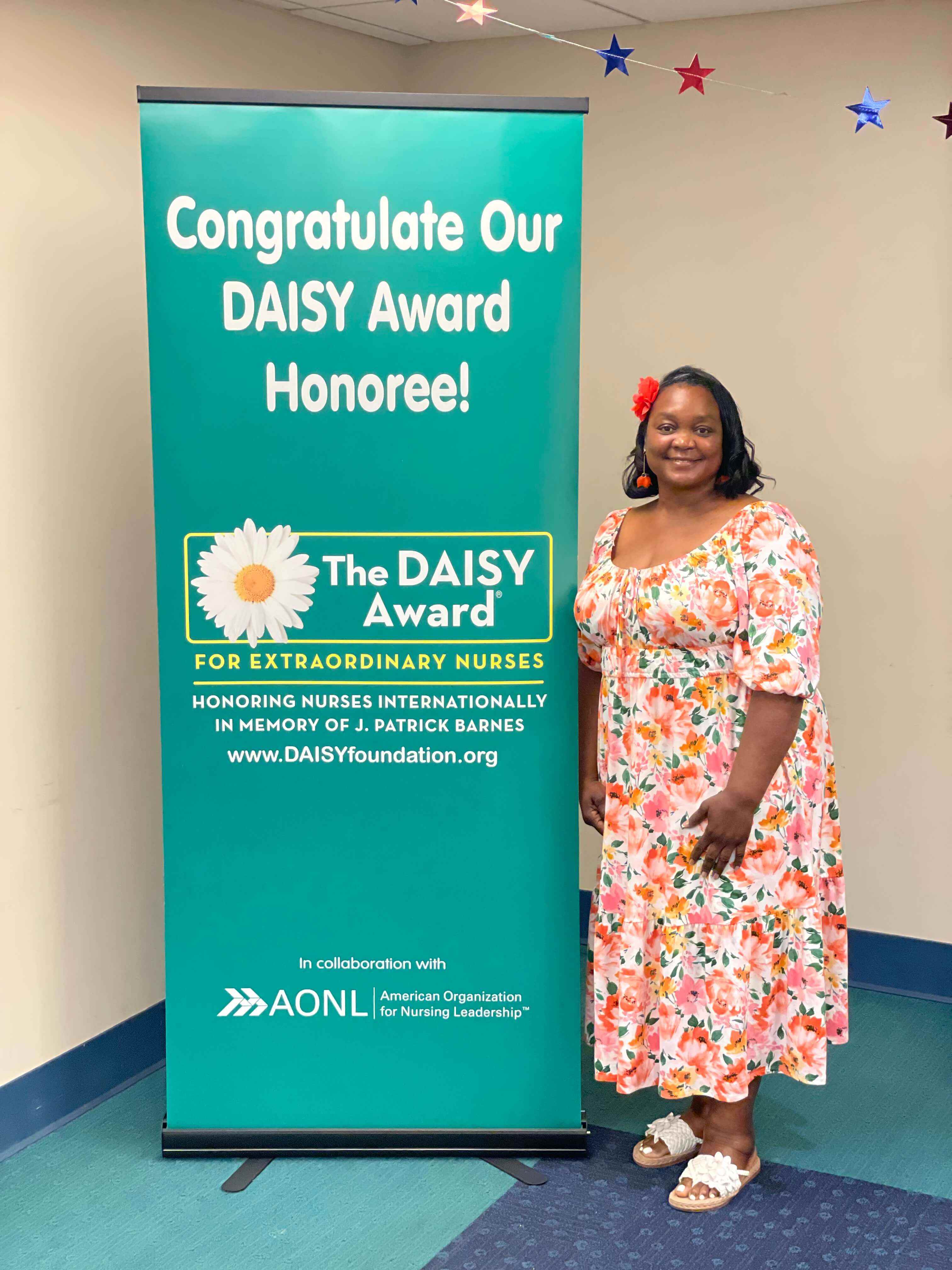 Sonya Kimbrough, R.N., a nurse in high-risk OB, won a DAISY Award.
