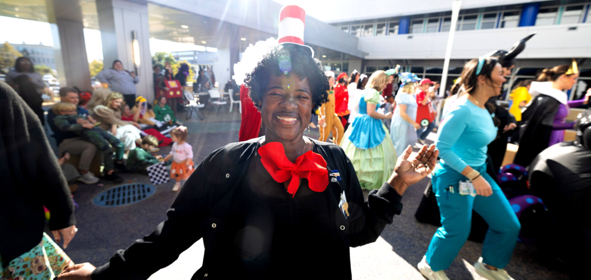 USA Health employee dancing at halloween event