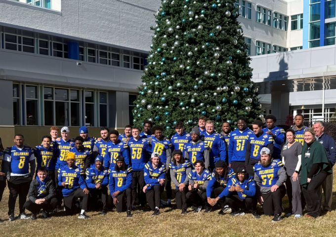Required 68 Ventures Bowl team members visit Children’s & Women’s Hospital