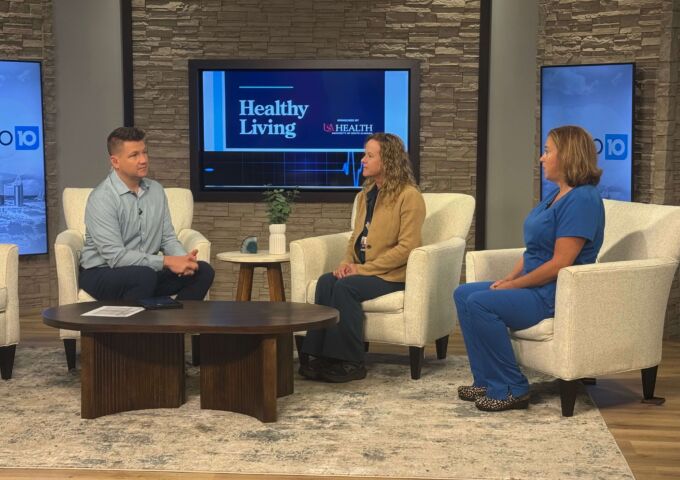Healthy Living news interview on set