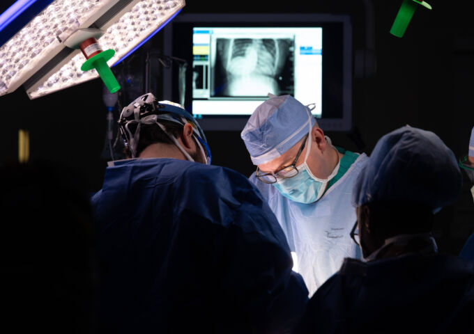 Neurosurgery being performed by providers