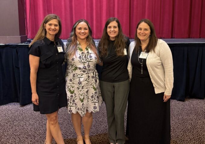 Group photo, from left: Heather Sudduth, Maggie Poole (Mobile Infirmary Stroke Coordinator), Emily Dahlmann, Candace Mittlesdorf (Gulfport Memorial Program Development Manager)