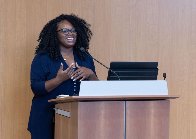 A speaker at the Project Inspire graduation ceremony
