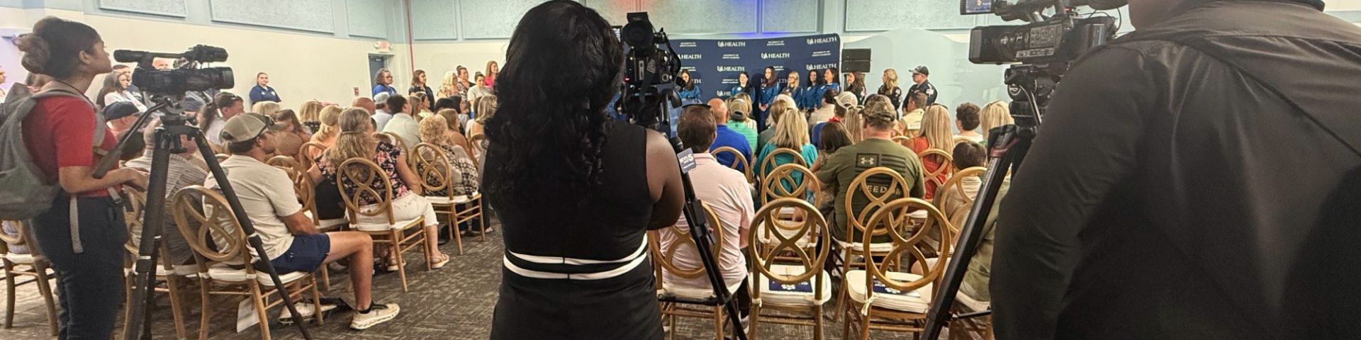 Media report on the Cub Crew Blessing in the Atlantis Room at Children's & Women's Hospital.