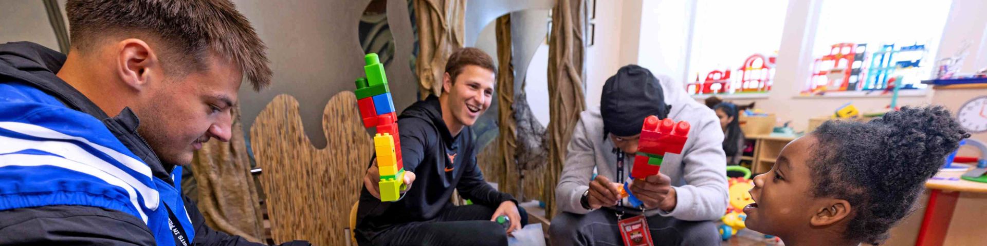 Senior Bowl players visit patients at USA Health Children’s & Women’s Hospital