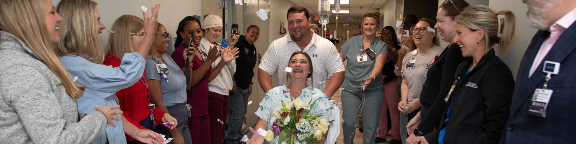 Labor room wedding exit for expectant couple