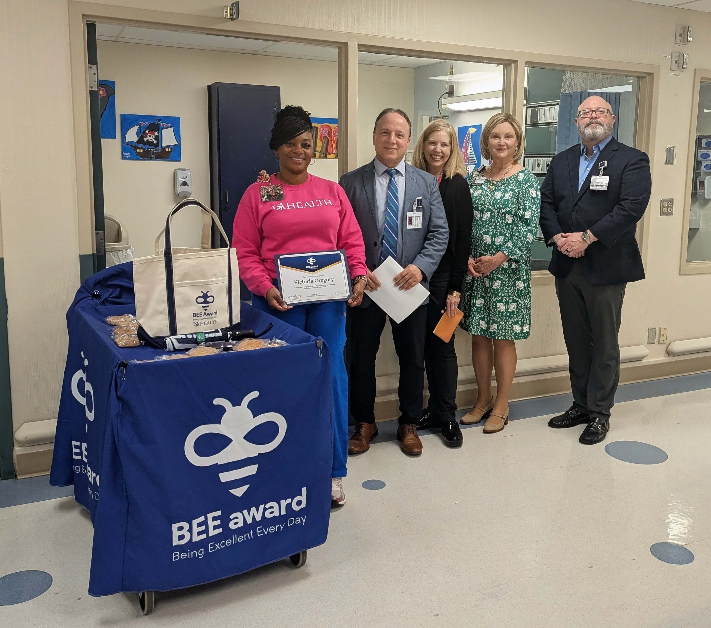 Victoria Gregory, a phlebotomist in the lab at Children’s & Women’s Hospital, received a BEE Award in March