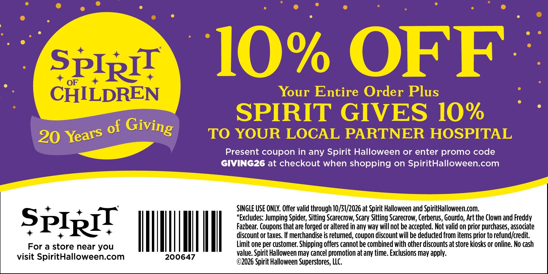 Use Spirit store coupon to benefit Children’s & Women’s Hospital, Mapp Program