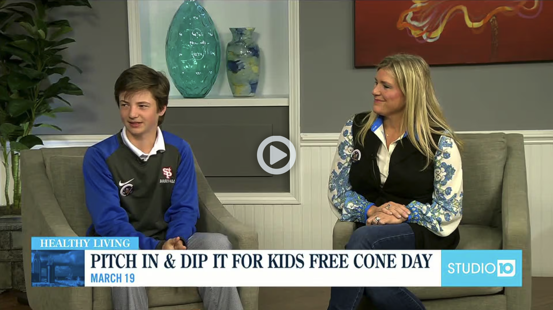 Studio10 interviews guests during a segment about Dairy Queen Free Cone Day.